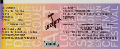 Scan place de concert : Interpol au Z�nith l (Paris 19e)
